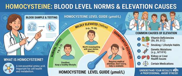 Homocysteine Blood Test: Normal Levels, Causes and Results