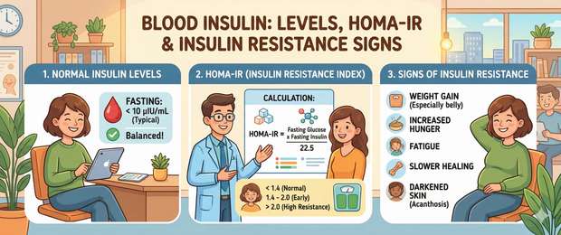 Insulin in Blood: Normal Levels, HOMA-IR and Insulin Resistance