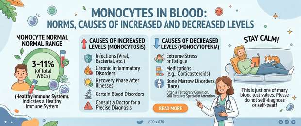 Monocytes in Blood: Normal Range, High and Low Levels Explained