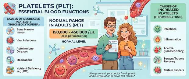 Platelets: Normal Count in Adults, Causes of Low and High Values