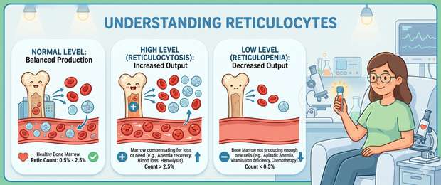Reticulocytes in Blood: Normal Levels, Causes and Meaning