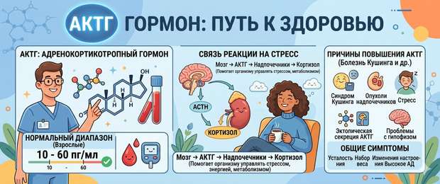 АКТГ гормон: норма, причины повышения и связь с кортизолом