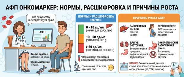 АФП онкомаркер: нормы, расшифровка и причины роста