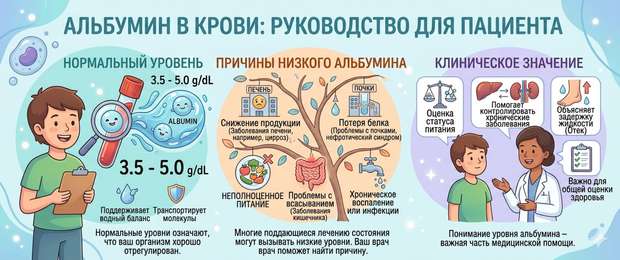 Альбумин в крови: норма, причины снижения и клиническое значение