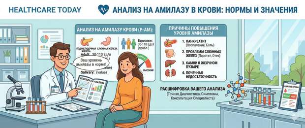 Амилаза в крови: нормы, причины повышения и расшифровка анализа