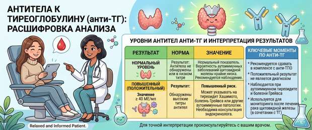 Антитела к тиреоглобулину (анти-ТГ): нормы и расшифровка анализа