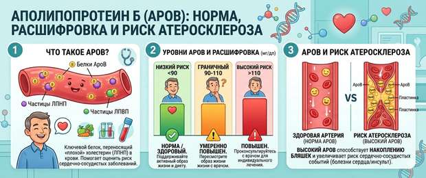 Аполипопротеин Б: норма, расшифровка и риск атеросклероза