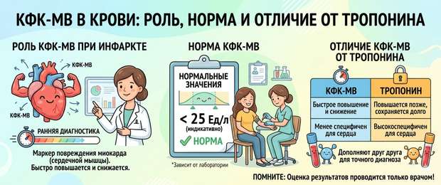 КФК-МВ в крови: норма, причины повышения и значение