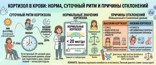 Кортизол в крови: норма, причины отклонений и расшифровка