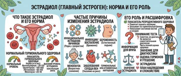 Эстрадиол: норма, причины отклонений и расшифровка анализа