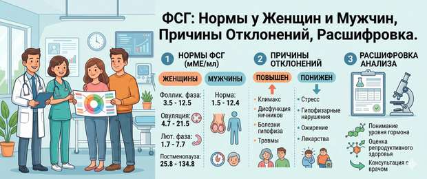 ФСГ: нормы у женщин и мужчин, причины отклонений и расшифровка