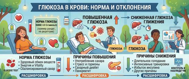 Глюкоза в крови: норма у взрослых, причины повышения и снижения