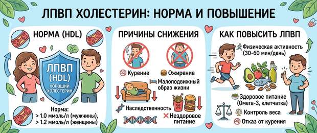 ЛПВП (холестерин): норма, причины снижения и как повысить