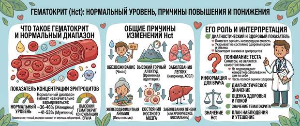 Гематокрит в крови: норма, причины повышения и понижения