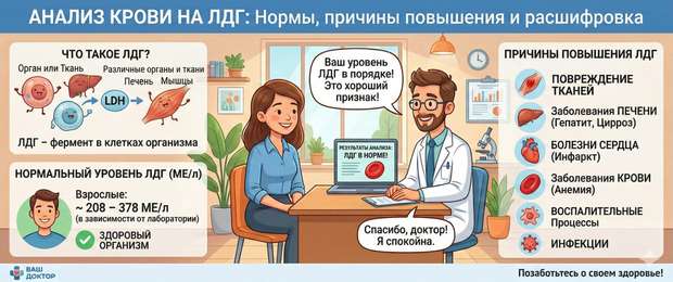 ЛДГ в крови: нормы, причины повышения и расшифровка