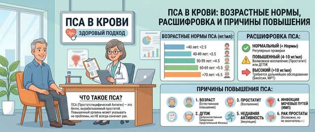 ПСА в крови: нормы по возрасту, расшифровка и причины повышения