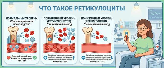 Ретикулоциты в крови: норма, причины отклонений и значение