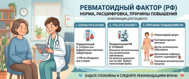 Ревматоидный фактор (РФ): норма, расшифровка и причины повышения