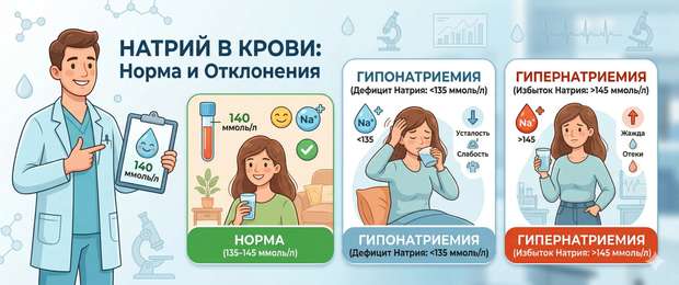 Натрий в крови: норма, причины отклонений и лечение