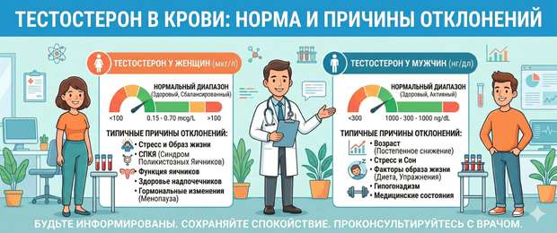 Тестостерон в крови: норма у мужчин и женщин, причины отклонений