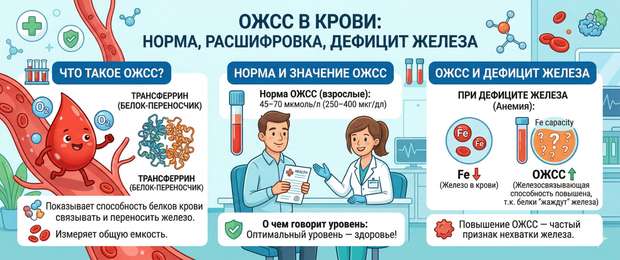 ОЖСС в крови: норма, расшифровка и связь с дефицитом железа
