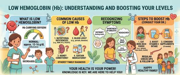 Low Hemoglobin: Causes of Anemia, Symptoms and Treatment