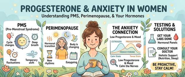 Progesterone and Anxiety in Women: PMS, Perimenopause and Tests