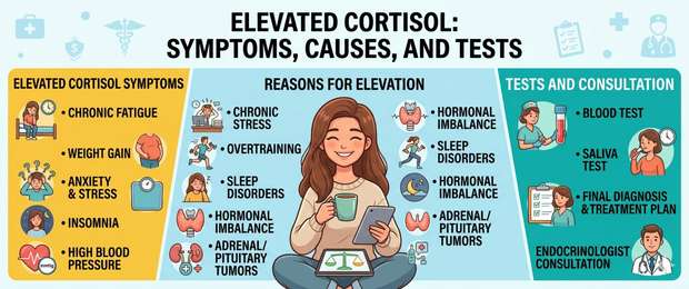 High Cortisol: Symptoms, Causes of Elevation and Tests
