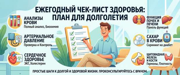 Анализы раз в год: ежегодный чеклист для долголетия