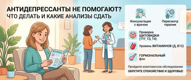 Антидепрессанты не помогают: что делать и какие анализы сдать