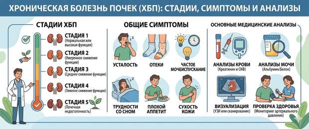 Хроническая болезнь почек: стадии, симптомы и лечение