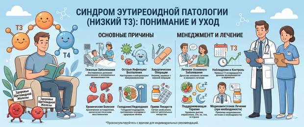 Синдром эутиреоидной патологии (низкий Т3): причины и лечение