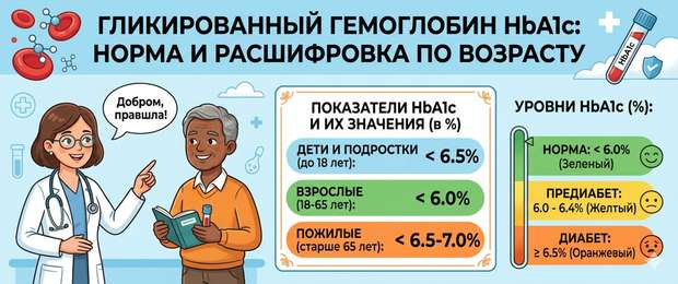 Гликированный гемоглобин HbA1c: норма и расшифровка по возрасту