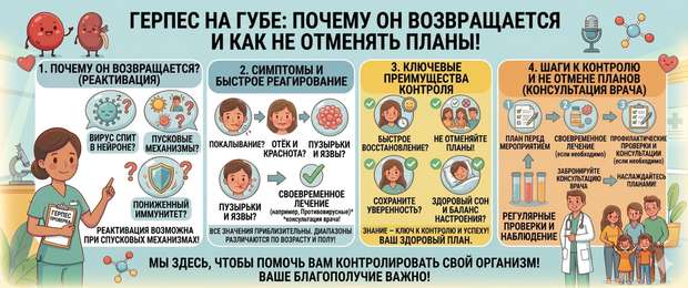 Герпес на губе: симптомы, лечение и как остановить рецидивы