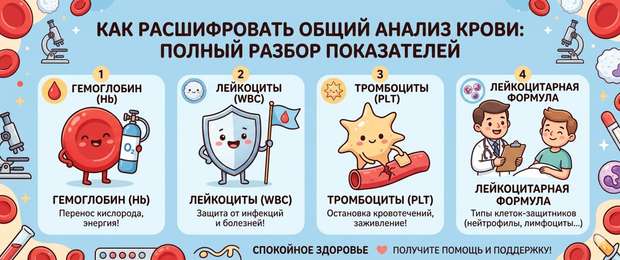 Расшифровка анализа крови: все показатели ОАК и что они значат