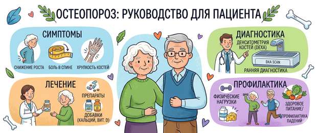 Остеопороз: симптомы, диагностика, лечение и профилактика
