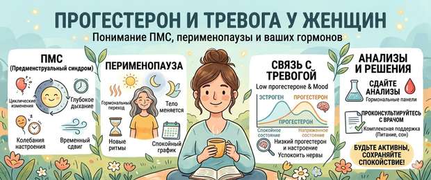Прогестерон и тревога у женщин: ПМС, перименопауза и анализы