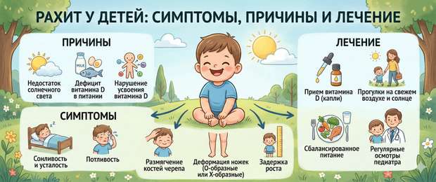 Рахит у детей: симптомы, причины, диагностика и лечение
