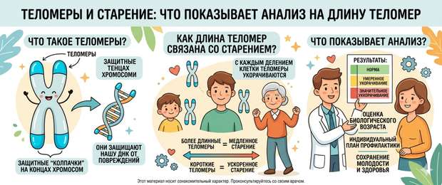 Теломеры и старение: что показывает анализ на длину теломер