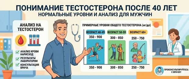Тестостерон после 40: норма у мужчин по возрасту и анализ