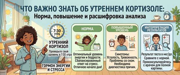 Утренний кортизол: норма, повышение и расшифровка анализа