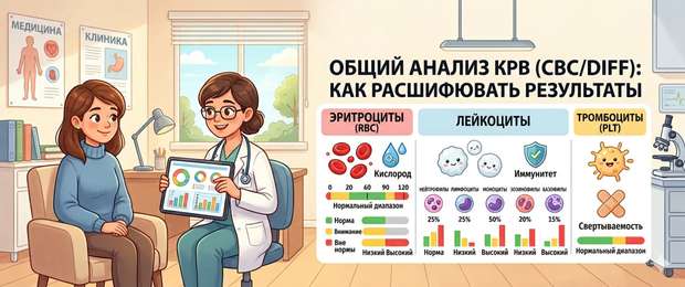 Общий анализ крови (ОАК): нормы, расшифровка и отклонения