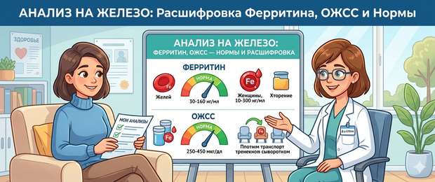 Анализ на железо: ферритин, ОЖСС — нормы и расшифровка