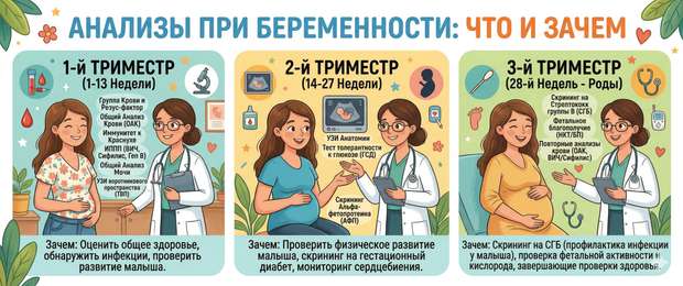 Анализы при беременности: что сдавать по триместрам и зачем