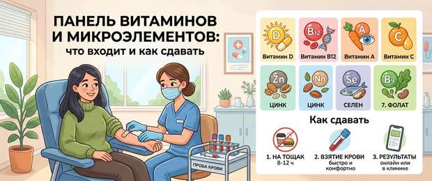 Панель витаминов и микроэлементов: что входит и как сдавать
