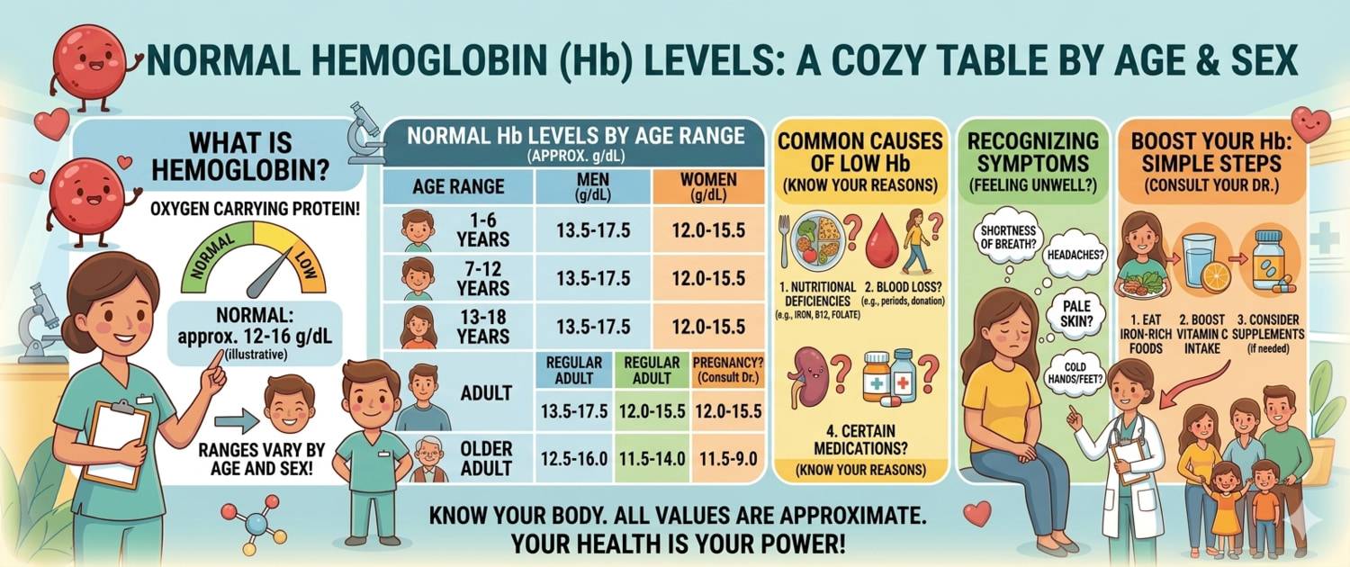 Normal Hemoglobin Levels by Age and Gender: Full Chart