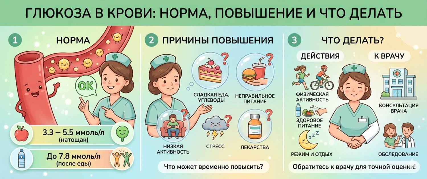 Глюкоза в крови: норма, причины повышения и что делать