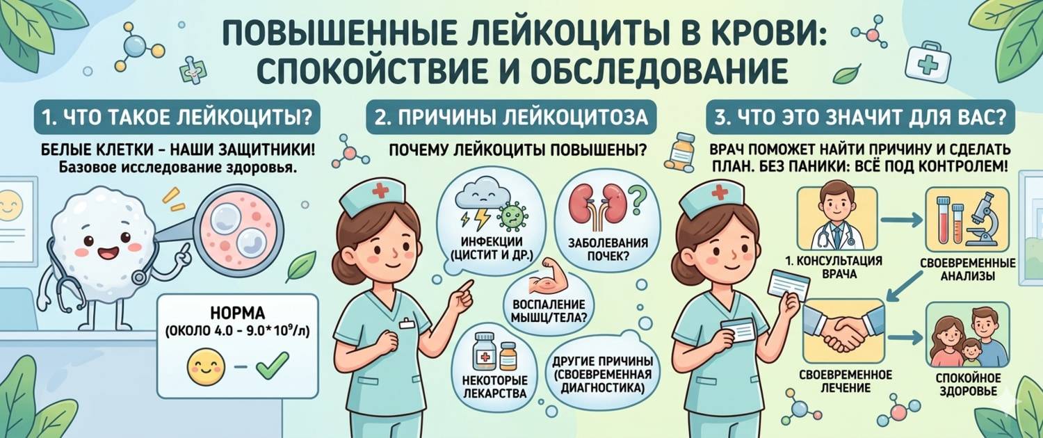 Повышенные лейкоциты в крови: норма, причины лейкоцитоза и что делать
