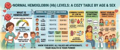 Normal Hemoglobin Levels by Age and Gender: Full Chart