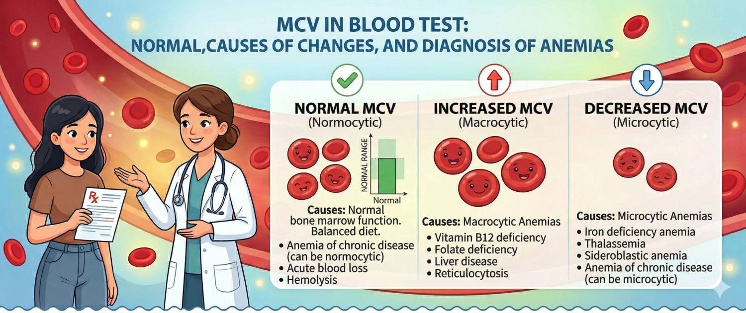 MCV Blood Test: Normal Range, Causes of Changes and Anaemia Diagnosis ...